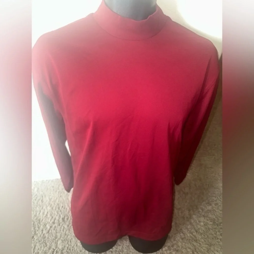 Men’s Nike Used Red Mock Long sleeve golf shirt size M medium